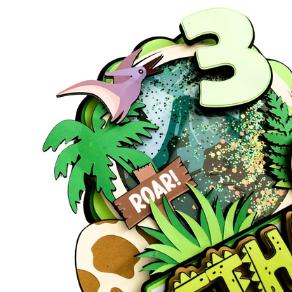 Personalized Dinosaur Birthday Cake Topper