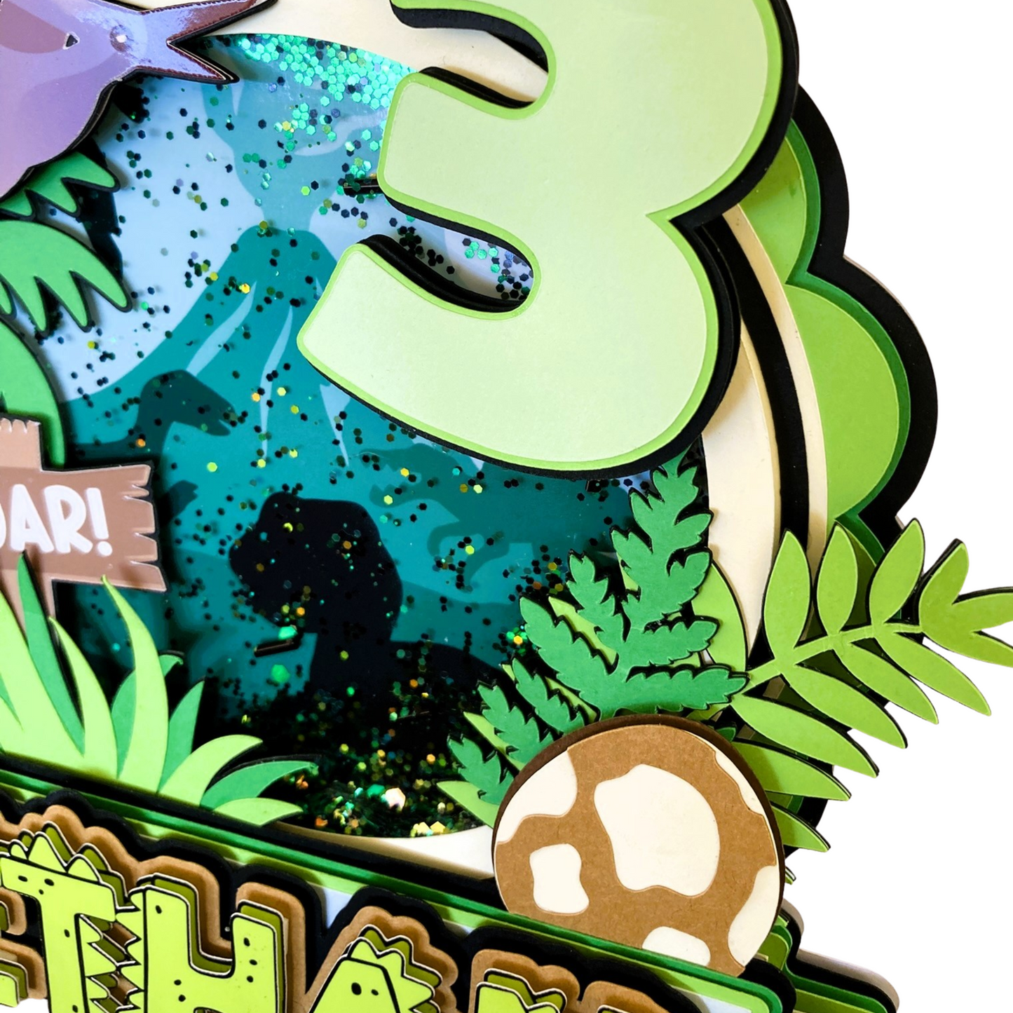 Personalized Dinosaur Birthday Cake Topper