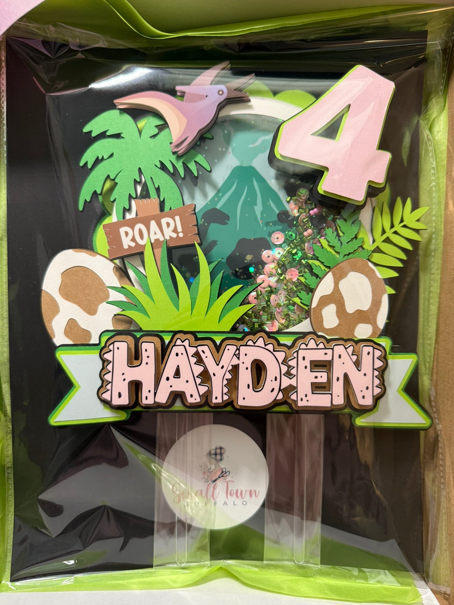 Personalized Dinosaur Birthday Cake Topper