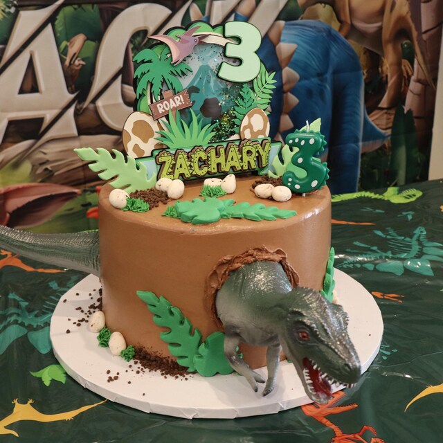 Personalized Dinosaur Birthday Cake Topper