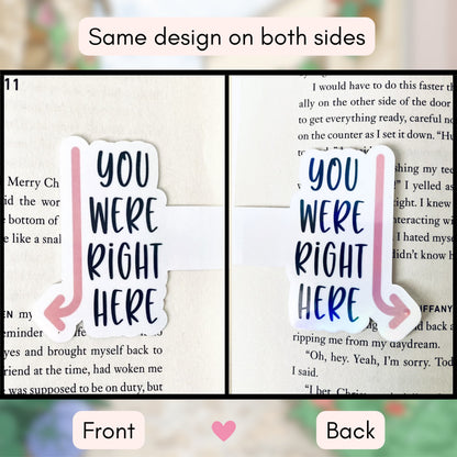 You Were Right Here Magnetic Bookmark | Book Lover Gift
