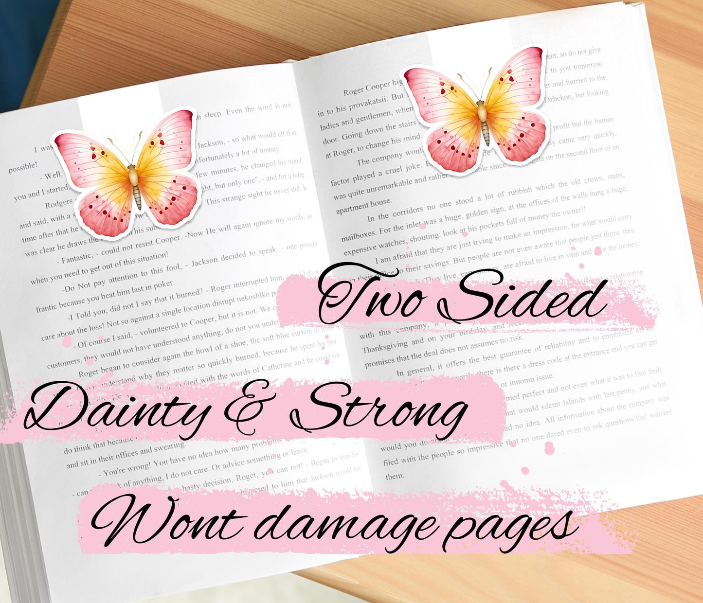 Double Sided Butterfly Magnetic Bookmark