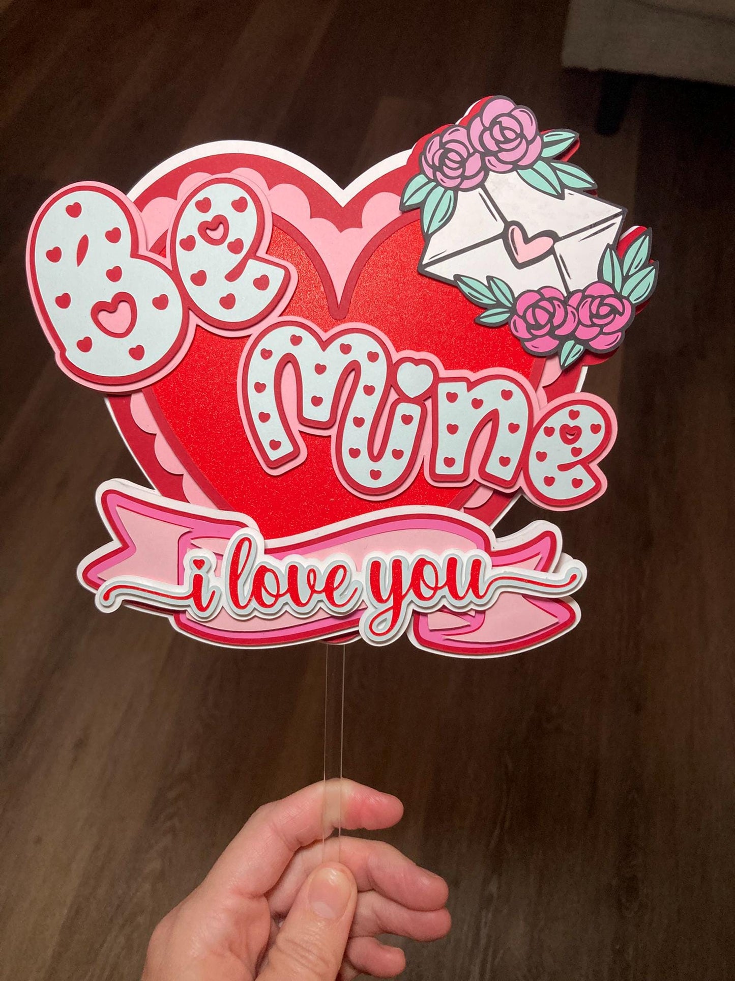 Be Mine Valentine's Day Cake Topper | I Love You Heart Cake Decoration