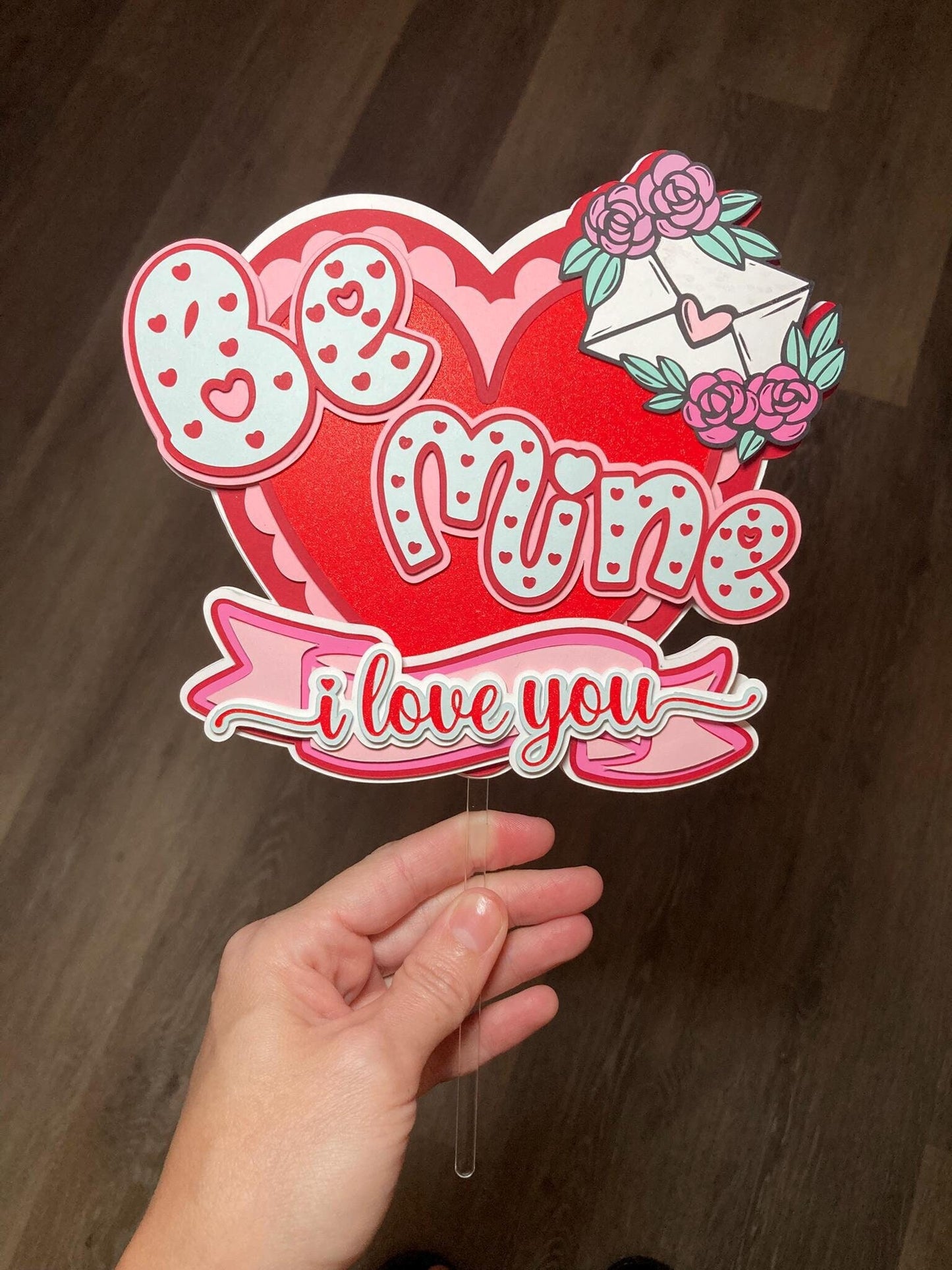 Be Mine Valentine's Day Cake Topper | I Love You Heart Cake Decoration