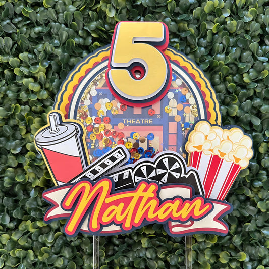 Personalized Movie Night Cake Topper