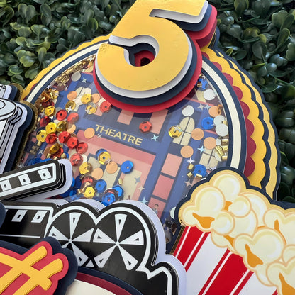 Personalized Movie Night Cake Topper